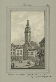 Berlin. Ansicht des neuen Marktes, und des alten Marienthurmes unter Regierung Frid: des großen 1780.