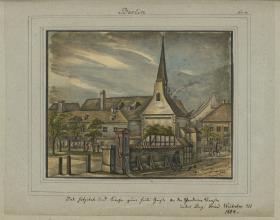 Das Hospital und Kirche zum Heil: Geist. An der Spandauer Straße unter Reg. Fried Wilhelm III. 1804.