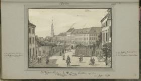 Berlin. Die Sophien - Kirche, die Spandower Brükke nach dem Hakeschen Marckt. Im Jahr 1778