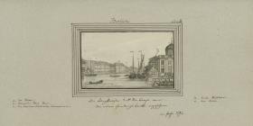 Berlin. Die Burgstraße und die Börse von der neuen Friedrichsbrükke angesehen im Jahr 1792.