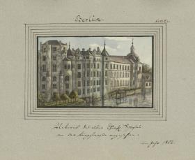 Berlin. Überrerst des alten Churfürsl: Schlosses von der Burgstraße angesehen im Jahr. 1802.