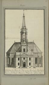 Berlin. Abbildung des Thurns der Reformirten Parochial, Kirchen in Berlin, welchen die Gemeinde daselbst bey Anfang der glückl. Regierung Sr. Königl. Majestaet in Preußen hat aufbauen lassen. im Jahr 1715.