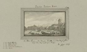 Berlin. Strahlower Virtel. Die Petrikirche, die Waisen Brükke und das Waisenhaus nebst der dazugehörigen Kirche im 1777