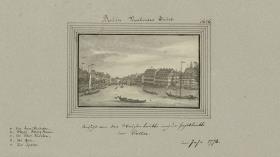 Berlin. Strahlower Virtel. Ansicht von der Waisenbrükke nach der Inselbrükke in Cölln. Im Jahr 1778