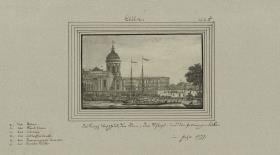 Cölln. Das königl. Waschhaus, der Dom, das Schloss und die Pommeranzenbrücke. Im Jahr 1777