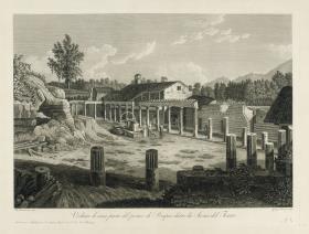 Veduta di una parte del portico di Pompei, dietro la Scena del Teatro