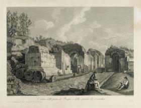 Veduta della porta di Pompei e della strada che vi conduce