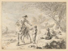 Landschaft mit Reiter und Bettler