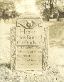Salem, Friedhof, Grabstein: Manffields