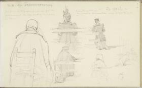 Reiseskizze, Studien von Sitzenden in Il Gesu, Rom