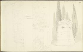 Reiseskizzen, Rom San Lorenzo  und Grabmal an der Via Appia