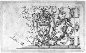 Wand- oder Möbelfüllung aus der Zeit Ludwig XVI.