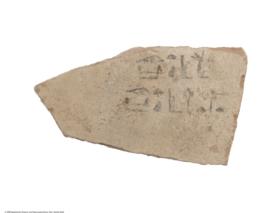 Hieroglyphisches Ostrakon mit verschiedenen Schreibung des Namens Satet-ir-di-es