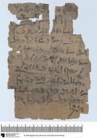 Demotischer Papyrus, Hochformatbrief, Postskriptum bzgl. zweier Brote