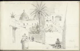 Reiseskizze,Straßenszene in Capri