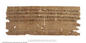 Demotischer Papyrus, Querformat-Brief der Chnumpriester von Elephantine an den Satrapen Pherendates über Absetzung des Lesonis-Priesters (Pherendates-Korrespondenz)