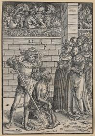 Die Enthauptung Johannes des Täufers, 1. Zustand
