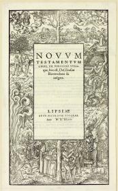 Titelrahmen mit den biblischen Szenen vom Sündenfall und der Erlösung