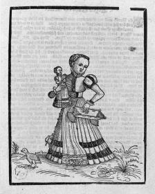 Die zehn Alter des Menschen. Ein Mädchen von zehn Jahren mit Puppe