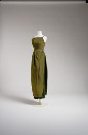 Olivgrünes Abendkleid mit Unterrock