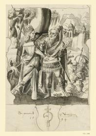 Saul und sein Feldherr Abner in der Wüste Siph, David suchend