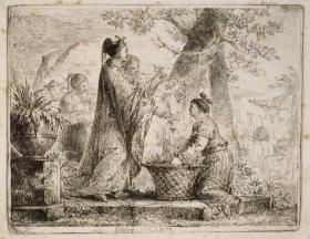 Die Kaiserin von China bei der Maulbeerernte