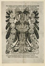 Der kaiserliche Doppeladler mit Darstellung der Genesis, der Musen und der 'artes mechanicae'