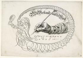 Kalligraphisches Blatt "Mit Verstand und der Hand", Deutsche Schule