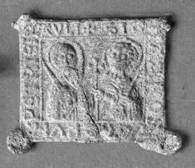 Pilgerzeichen mit den Apostel Petrus und Paulus