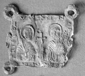 Pilgerzeichen mit den Apostel Petrus und Paulus