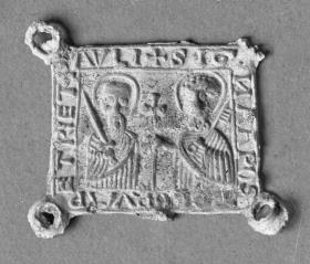 Pilgerzeichen mit Darstellung der Apostel Petrus und Paulus