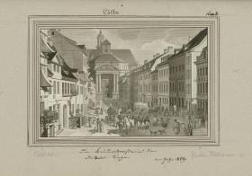 Cölln. Die Brüderstraße und die St. Petri Kirche. im Jahr 1809