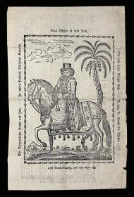 Flugblatt über das Eintreffen des Türkischen Gesandten Asmi Achmet 1791 in Berlin
