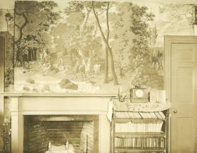 Salem, 13, Washington Square West, Andrew-Safford house, Kamin und Tapeten