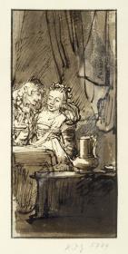 Liebespaar an einem Tisch (Der Verlorene Sohn im Bordell)
