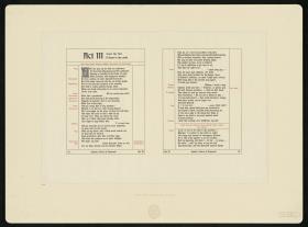 Doppelseite aus Hamlet, Prince of Denmark Act III Rahmen in gold