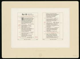 Doppelseite aus Hamlet, Prince of Denmark Act III Rahmen in gold