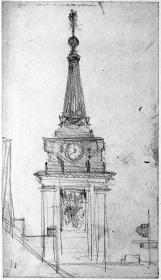 Turmspitze der Parochialkirche in Berlin