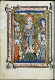 Vie de Sainte Benoîte d'Origny. Die Hl. Benedikta predigt dem Volk in Laon