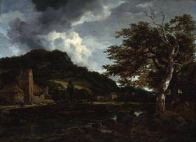 Landschaft mit Klosterruine