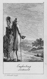 "Natürliche und affektierte Handlungen des Lebens", 2. Folge (12 Blätter), Blatt 1-12: Natur-Afectation / Empfindung / Geschmack / Kunstkenntnis / Böses Wetter / Reitbahn