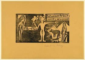 Umschlagholzschnitt für den Katalog Schweizer Arbeit von E. L. Kirchner 1916-1920, Galerie Ludwig Schames