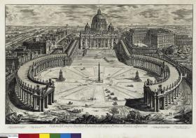Ansicht der Piazza und der Basilica San Pietro in Vaticano (aus: Vedute di Roma)