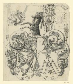 Doppelwappen mit zwei heraldischen Steinböcken