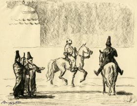 Sindbad der Seefahrer (Sindbad zeigt dem Könige der Insel den Gebrauch von Sattel und Zaumzeug)