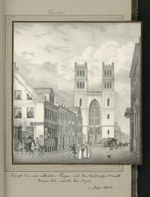 Werder. Ansicht der neu erbauten Kirche auf dem Werderschen Markt. Dieser Bau wurde beendiget im Jahr 1830.