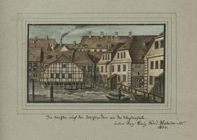 Werder. Die Mühlen auf dem Mühlendam von der Waßerseite. unter Reg: König Fried. Wilhelm IIIten 1804.