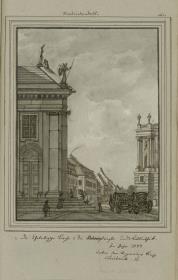 Friedrichs-Stadt. 1. Die Chatolische Kirche 2. die Behrenstraße und 3. Bibliothek. Im Jahr 1777. unter der Regierung König Friedrich II.