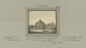 Friedrichs-Stadt. Ein Theil des Gensd'armen - Marcktes und die französische Kirche. im Jahr 1780