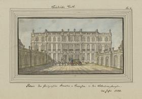 Friedrichs-Stadt. Palais der Prinzessin Amalie von Preußen in der Wilhelmstraße im Jahr 1750